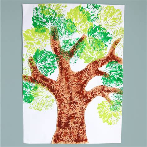 Leaf Prints Tree Kids Crafts Fun Craft Ideas