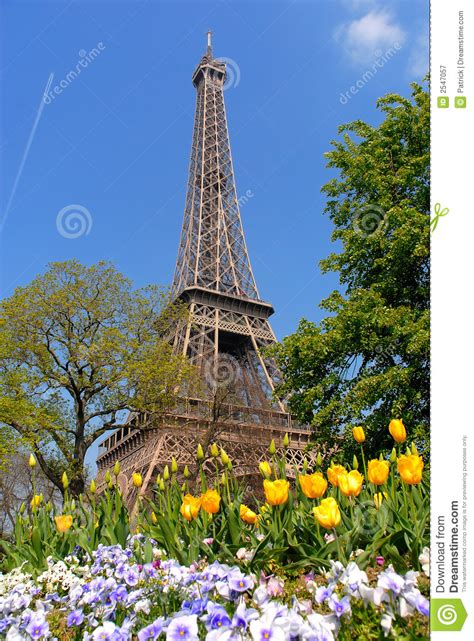 Spring In Paris Eiffel Tower Stock Image Image Of