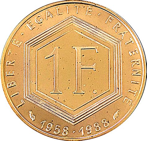 1 Franc De Gaulle Or France Numista