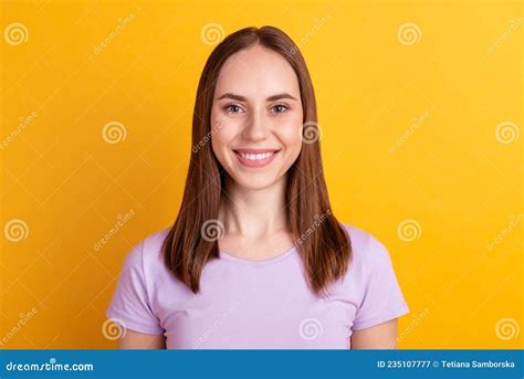 Photo Of Young Lovely Woman Good Mood Toothy Smile Visit Stomatology