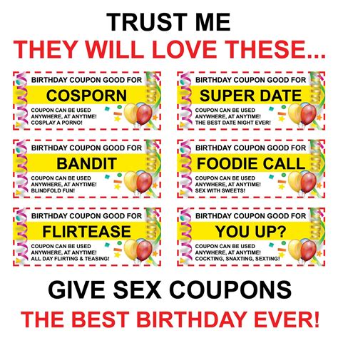 happy birthday sex coupons for couples romance birthday him etsy