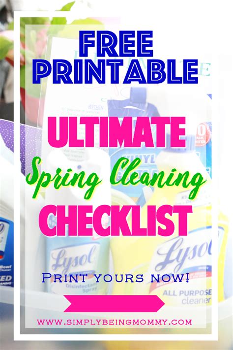 Ultimate Spring Cleaning Checklist Free Printable Simply Being Mommy