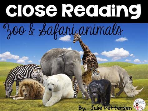 Close Reading Zoo And Safari Animals Animals Safari