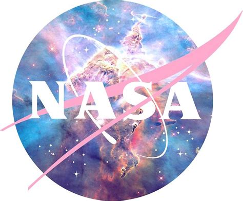 Pastel Nebula Nasa Logo Sticker By Jenjarrett Nasa Wallpaper Nasa