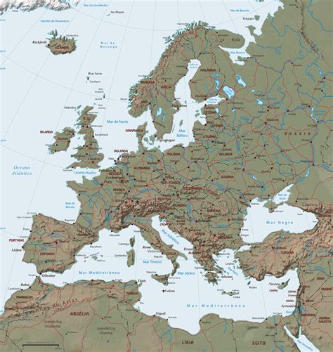 Europa Mapa Fisico