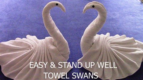How To Make A Towel Swan That Stands Up Well Towel Art Towel Origami