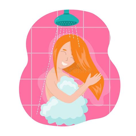 Young Woman Taking Shower Cartoon Stock Illustrations 352 Young Woman