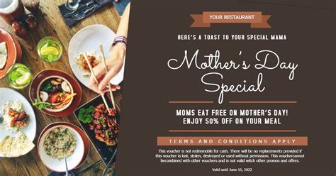 Mother S Day Brunch Lunch Restaurant Deal Advert Online Banner Template Restaurant Signage