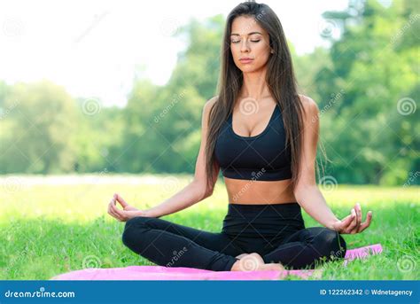 Beautiful Woman Meditating Stock Photo Image Of Fitness 122262342