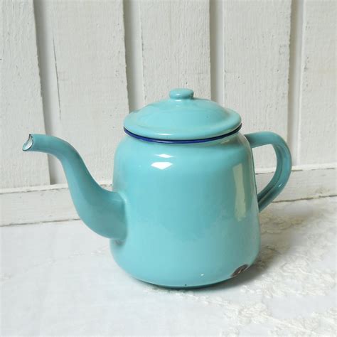 Vintage Enamel Teapot Vintage Enamel Enamel Kitchenware