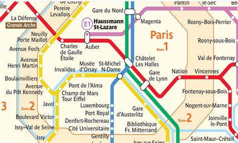 Map Of Paris Subway Underground Tube Metro Stations L