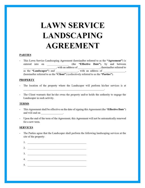 Free Lawn Service And Landscaping Contract 2023