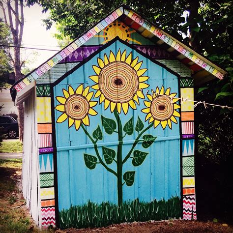 Painted Sunflower Shed Garden Mural Painted Garden Sheds House