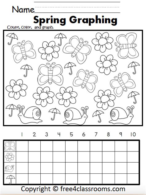free kindergarten graphing worksheet for spring