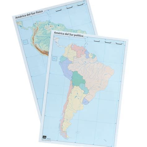 Comprar Pack 10 Mapas Mudos América Del Sur 5 Políticos 5 Físicos