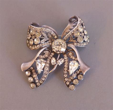 eisenberg original sterling and clear rhinestones bow brooch 238 00 morning glory jewelry