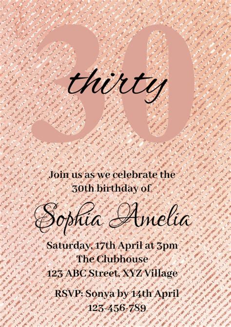 30th Birthday Invitation Template Postermywall