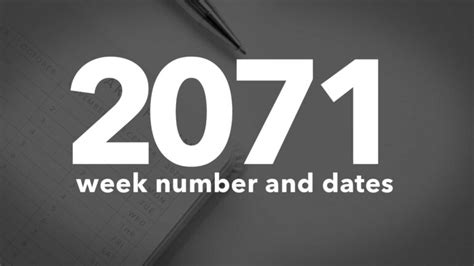 2071 Calendar Week Numbers And Dates List Of National Days