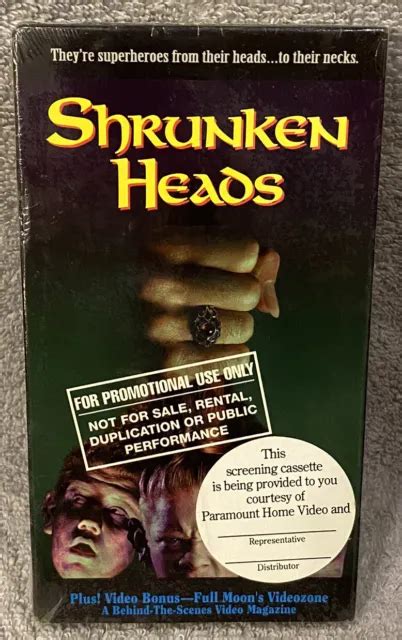 Shrunken Heads Vhs 1994 Full Moon Paramount Horror Promo Screener
