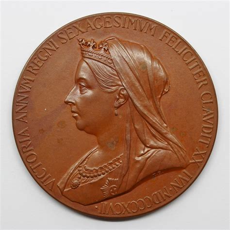 Large Bronze 1897 Queen Victoria Diamond Jubilee Medal Medallion In