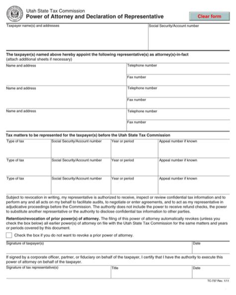 Download Utah Power Of Attorney Form For Free Formtemplate