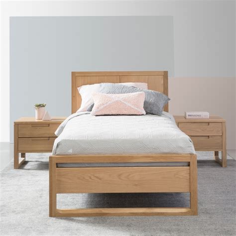 Bruno King Single Size Bed Frame Solid Oak 213x115cm Ebay