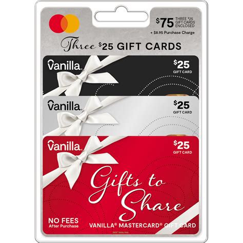 Vanilla Mastercard 75 25 X 3 T Card Multipack Activation Fee