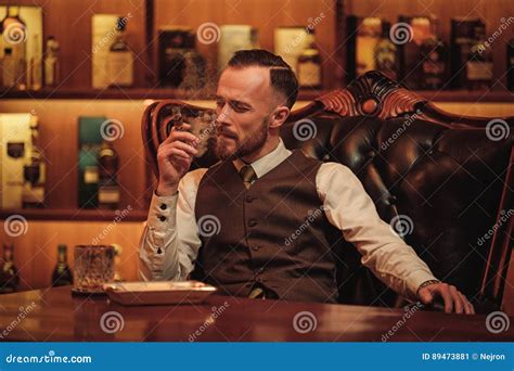 Man Smoking Cigar Stock Photography CartoonDealer