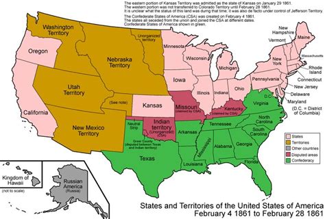 Confederate States Of America Map Territories Of The United States