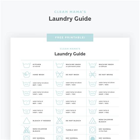 Free Printable Laundry Guide Clean Mama