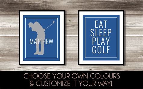 Golf Wall Art Boys Golf Bedroom Decor Personalized Golf Etsy Soccer