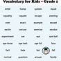 Vocabulary Words Worksheets For Grade 1