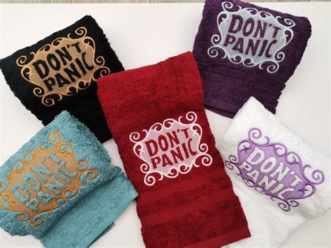 Dont Panic Towel Towel Day Towel 25th May Towel Etsy Uk