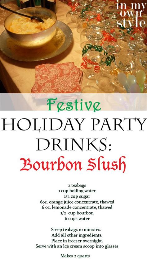 Mixed drink recipes thanksgiving fall. Festive Holiday Drink Bourbon Slush Recipe | Bourbon slush ...