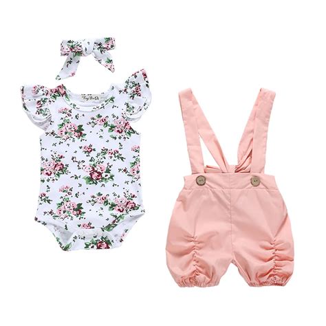 Baby Girl Summer Clothes Outfit Newborn Clothes Floral Infant Clothing