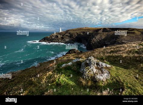 Trevose Head Lighthouse Cornwall Uk Stock Photo Alamy