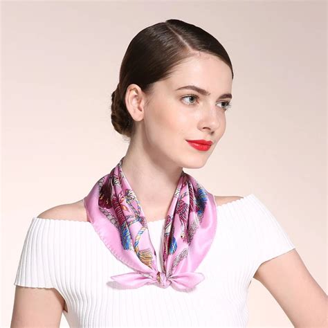 100 Silk Satin 5353cm Small Square Scarf Fashion Collective Scarves Women Spring Neckscarf