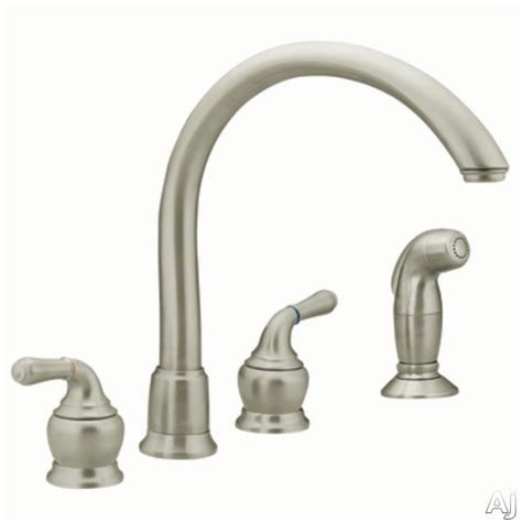 Moen kitchen bar faucet sink single handle pull down sprayer reflex home bronze. Moen 7786SL Double Lever Cast Spout Kitchen Faucet with 10 ...