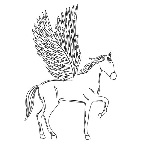 Premium Vector Pegasus Sketch Outline Isolated Vector