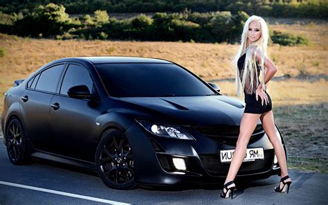 Cars And Girls Woman Fashion Car Girl Model Sexy Portrait Tuning Car And Girl 1920x1200