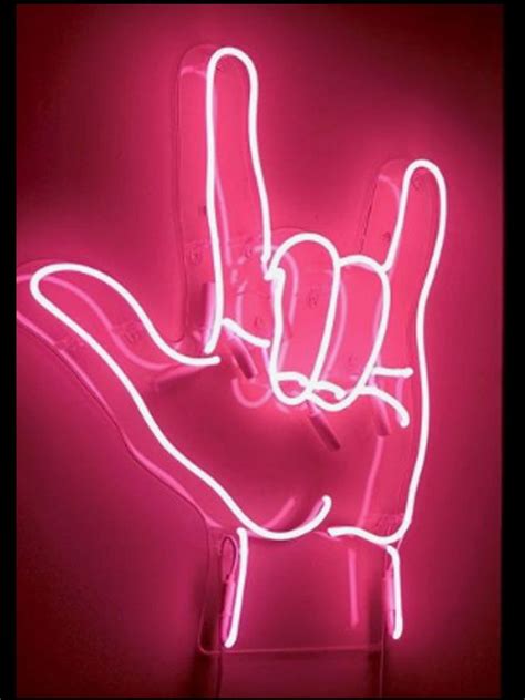 Hand Gesture Roll Neon Signs Neon Light Pink Neon Lights