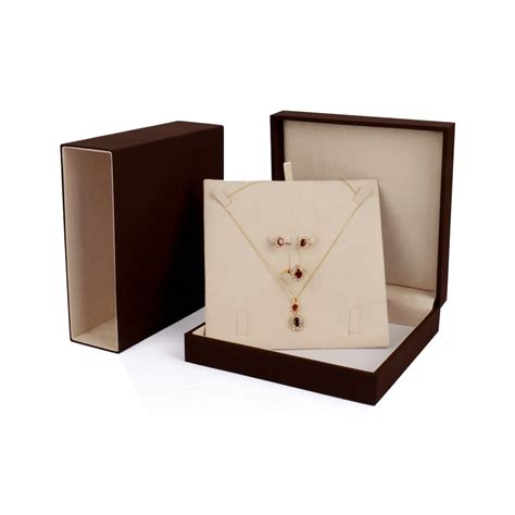 Brown And Cream Jewelry Packaging Box With Inlay Luxury Wedding