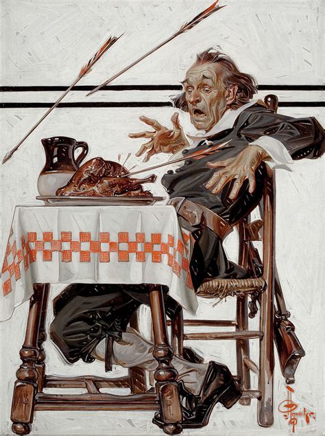 A Painting Of A Man Sitting At A Table With Food