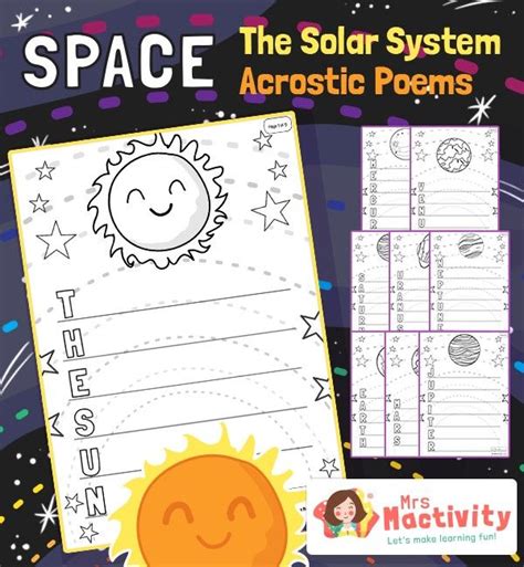 The Solar System Acrostic Poem Templates Primary Teaching Resources