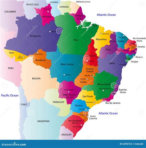 Brazil Map Stock Photos Image 6398723