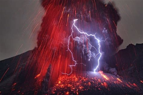 Relâmpagos Vulcânicos Fotógrafo Takehiro Miyatake Fenômenos