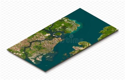 3d Model Of Singapore Isometric Map Virtual Terrain 3d For Infographic