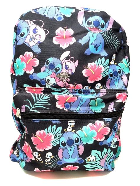 Licensed Disney Lilo And Stitch Allover Print Black 16 Girls Large