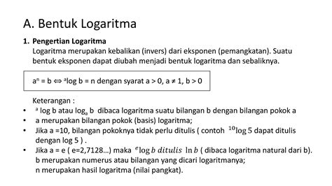 SOLUTION Bab 2 Logaritma Kls X Ppt 1 Studypool