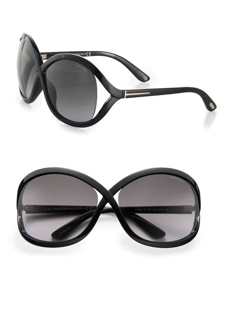 Lyst Tom Ford Sandra 62mm Oversized Crossover Round Sunglasses In Black